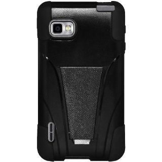 Amzer AMZ95786 Double Layer Hybrid Case Cover with Kickstand for LG LS720   1 Pack   Retail Packaging   Black: Cell Phones & Accessories