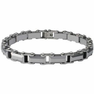 Very Cool Tungsten Carbide Biker Chain Style Bracelet: Jewelry