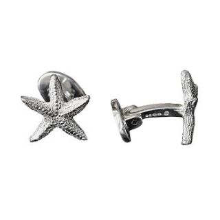 sterling silver starfish cufflinks by geronimo jones
