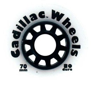 Cadillac 70mm White Skateboard Wheels (Set Of 4) : Sports & Outdoors