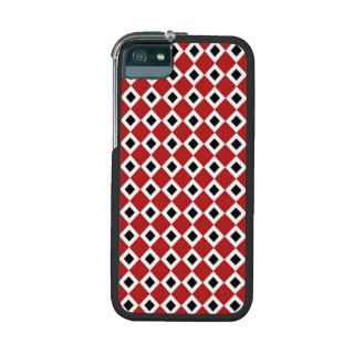 Red, White, Black Diamond Pattern Case For iPhone 5