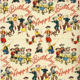 Jillson Roberts Gift Wrap, Birthday Retro Cowboy, 6 Count (R300) : Gift Wrap Paper : Office Products