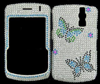FULL DIAMOND CRYSTAL STONES COVER CASE FOR BLACKBERRY CURVE 8300 8320 8330 BUTTERFLIES Cell Phones & Accessories