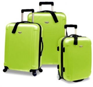Travelers Choice Freedom 3 Piece Lightweight Hard Shell Spinning Rolling Luggage Set, Apple Green, Large: Clothing
