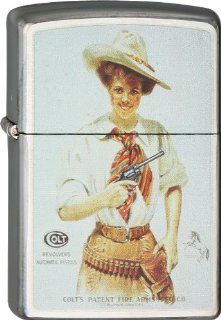 American Cowgirl Colt Frontier Revolver Peacemaker Six Shooter Zippo Lighter: Sports & Outdoors
