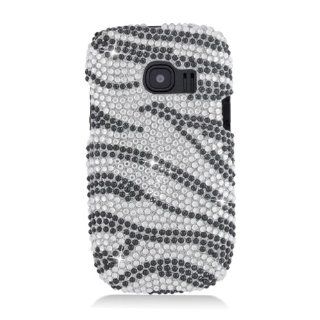 Eagle Cell PDHWM636F370 RingBling Brilliant Diamond Case for Huawei Pinnacle 2 M636   Retail Packaging   Black/Siver Zebra: Cell Phones & Accessories