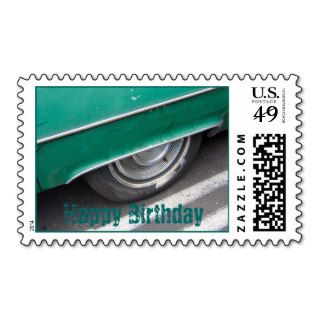 car Happy Birthday Postage Stamps