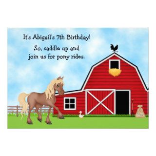 Pony Rides Horseback Riding Birthday Invitation