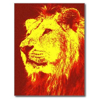 Pop Art Lion Postcard
