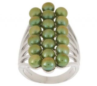Honora Cultured Pearl 4.5mm Button Elongated Cluster Ring —