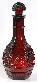 Vintage Avon Red Ruby Glass   The 1876 Cape Cod Collection   Wine Decanter with 4 Goblets : Everything Else