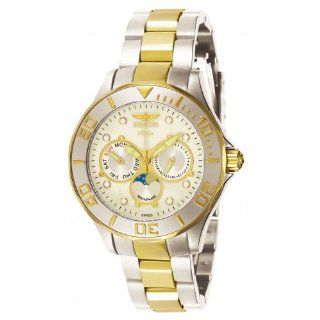 Invicta Signature Diver Elite Moon Phase Rose Gold tone Dial Stainless Steel Mens Watch 7089: Invicta: Watches