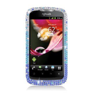 Eagle Cell PDHWMYTOUCHQ2F381 RingBling Brilliant Diamond Case for Huawei myTouch Q U8730   Retail Packaging   Blue Waterfall: Cell Phones & Accessories