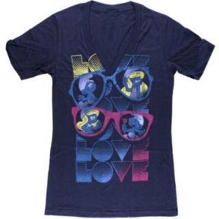 Smurfs   Sunglasses Juniors V Neck T shirt: Shoes