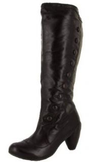 JUMP Beauty Womens Leather Dress Knee High Zip Up Stacked Heel Vintage Victorian Boots Shoes Brown: Shoes