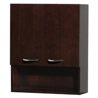 Maria Wall Mounted Bathroom Storage Cabinet in Espresso with 3 Shelves: Home Improvement