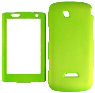 Neon Green Rubberized Snap on Hard Skin Shell Protector Faceplate Cover Case for Samsung Sidekick 4g T839: Cell Phones & Accessories