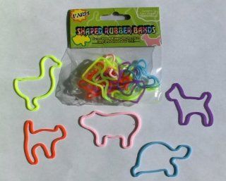 Set of 24 Silly Farm Animal Shaped Rubber Bands or Elastic Bandz  Assorted Designs Toys & Games