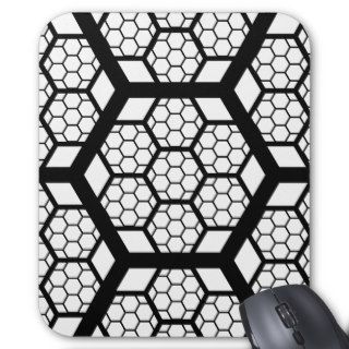 Black Honeycomb Pattern Mousepad