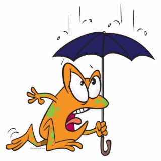 silly tree frog with umbrella cartoon cut outs