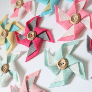 pack of two handmade pinwheel embellishments by the crafty alchemist