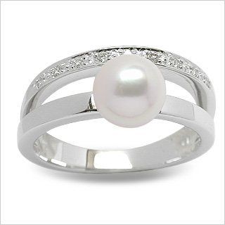 Noble Japanese Akoya Cultured Pearl Ring: American Pearl: Jewelry