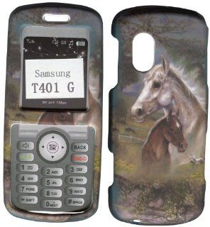 Racing Horses Samsung T401G TracFone, Straight Talk Prepaid Net 10 Case Cover Hard Phone Cover Snap on Case Faceplates: Cell Phones & Accessories