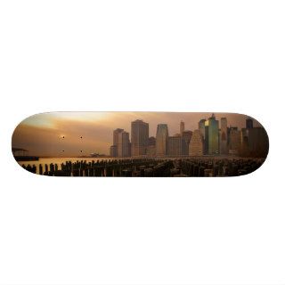 Glow of sunset during stormy skies over East Skateboards