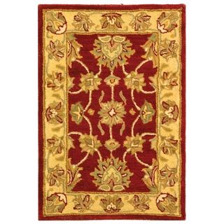 Handmade Heritage Kerman Red/ Gold Wool Rug (2 X 3)