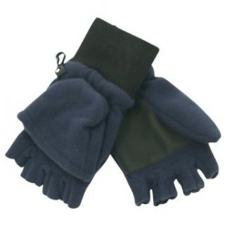 Boy's Fleece Convertible Mitten / Fingerless Gloves  Navy 4 7: Clothing