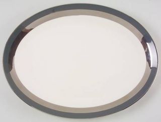 Flintridge Contessa Black 14 Oval Serving Platter, Fine China Dinnerware   Blac
