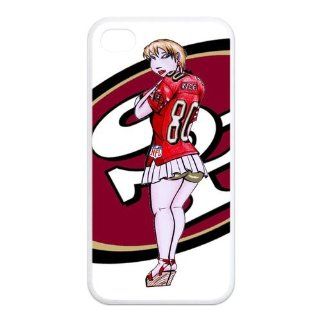 NFL Personalized & Funny San Francisco 49ers Logo Cartoon Style Case for iPhone 4, 4swhite Cell Phones & Accessories