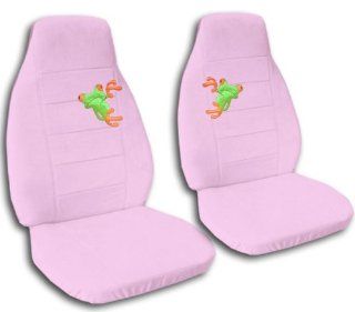 2 Sweet Pink Frog seat covers for a 2010 to 2013 Chevrolet Equinox. Side airbag friendly.: Automotive