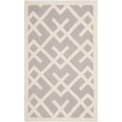 Moroccan Dhurrie Gray/ivory Wool Area Rug (3 X 5)