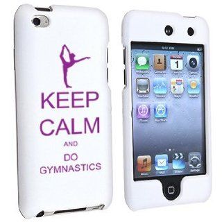 Apple iPod Touch 4th Generation White Rubber Hard Case Snap on 2 piece Purple Keep Calm and Do Gymnastics: Cell Phones & Accessories