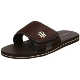 Tommy Hilfiger Men's Harvard Slide Sandal,Chocolate,8 M: Shoes