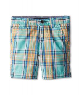 Tommy Hilfiger Kids Burke Plaid Short Boys Casual Pants (Blue)