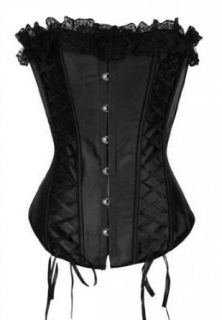 Dissa Women's Gothic Lace Trim Corset with G String at  Womens Clothing store