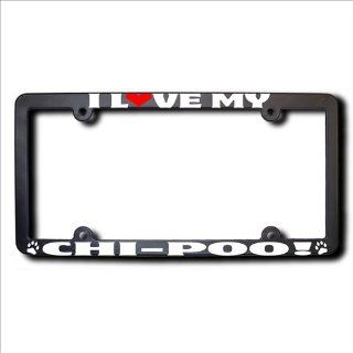 CHI POO I Love My License Plate Frame (T) USA Automotive