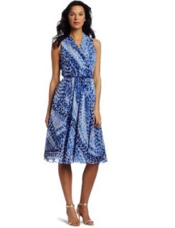 Jones New York Women's Ggt Circle Flare Halter Dress, Blue Multi, 14 at  Womens Clothing store