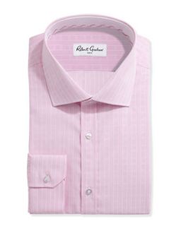 Long Sleeve Neat Poplin Dress Shirt, Pink