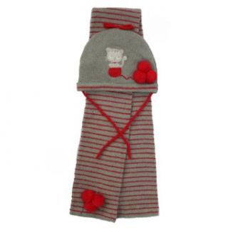 Tuc Tuc "Le Chat" Baby Girl Cold Weather Set. Hat and scarf. Size 3 18m. Grey.: Clothing