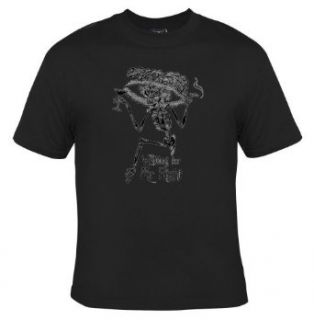 Waiting For Mr Right Skeleton / White Ink Adult T Shirt: Clothing