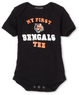 NFL Infant/Toddler Boys' Cincinnati Bengals "My First Tee" Onesie (Black, 12 Months)  Sports Fan T Shirts  Clothing