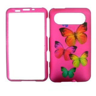 HTC HD7 PINK BUTTERFLY HARD PROTECTOR COVER CASE/SNAP ON PERFECT FIT Cell Phones & Accessories