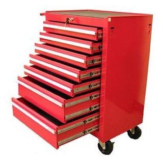 Excel 7 Drawer Roller Metal Tool Chest   An Awesome Garage Storage Solution for Equipment of Various Sizes with Wheels   Red Steel: Kitchen & Dining