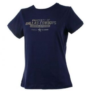 Dallas Cowboys Silver Foil Property of Cheerleaders T Shirt  Clothing