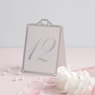 heart wedding table number tent cards by ginger ray