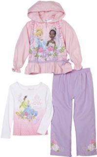 Disney Princess Girls 2 6X Princess 3 Piece Pant Set, Pink, 4 Clothing