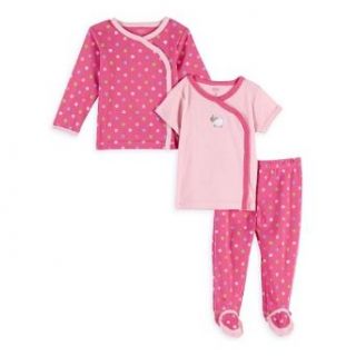 Carter's Girls 3 piece Cotton Knit "Pink Polka Dot Lamb" Bring Me Home Outfit (6 Months): Infant And Toddler Clothing Sets: Clothing